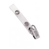Badge Clip Ribbed w/2-3/4" clear vinyl strap - 100 pack